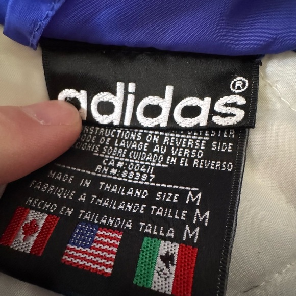 Vintage 90s Adidas Big Logo Puffer Jacker Men Size Medium - Picture 5 of 6